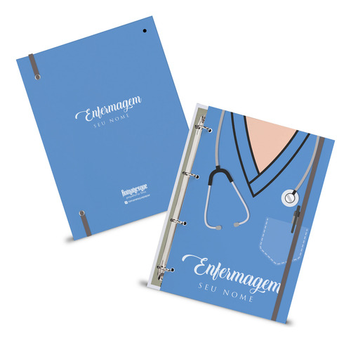 Fichário Personalizado, 20x27,5cm C/160 Fls- Enfermagem 03
