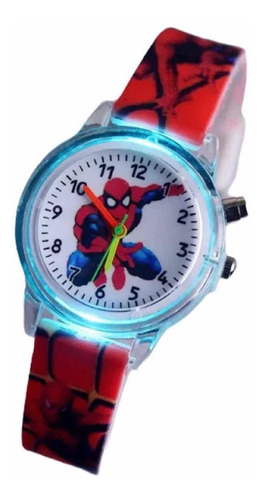 Reloj Spiderman Con Luz Para Niños