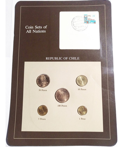 Set Monedas 100 50 10 Pesos Chile 1980s Nueva Unc Coleccion