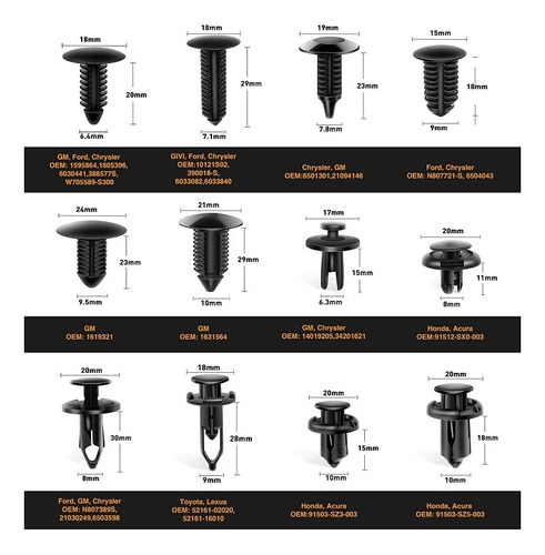 Retenedor A Presión Para Automóvil Sujetadores, Clips