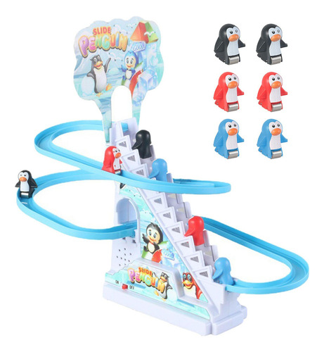 Para Juego De Carreras De Pingüinos Con Música, Escaleras /