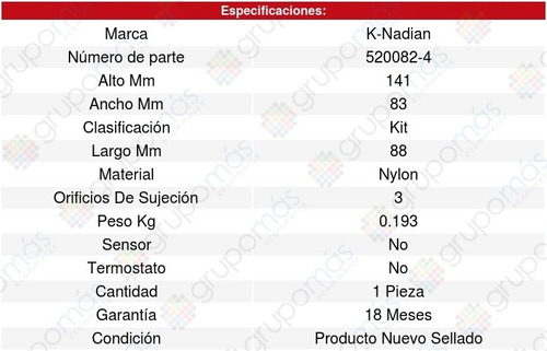 Toma Agua Fj Cruiser V6 4.0l 06/14 K-nadian 8633697