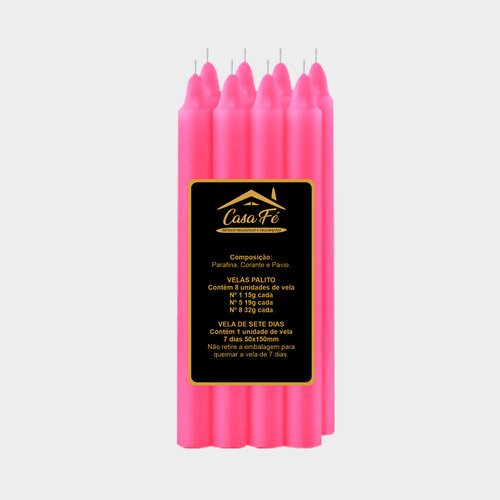 Vela Palito N1 120g Diversas Cores - Casa Fé Cor Magenta