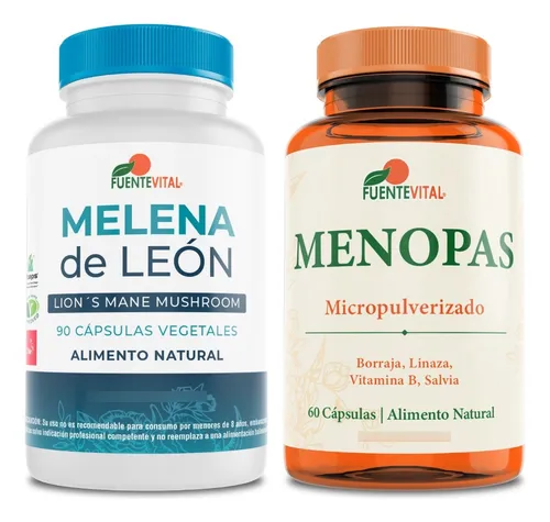 Melena De León Hongo 100% + Menopausia Vitaminas - Pack