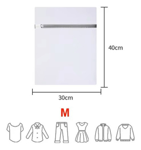 Malla Bolsa Lavado Ropa Bolsa Lavadora Ropa Delicada 40x30cm Blanco-gris