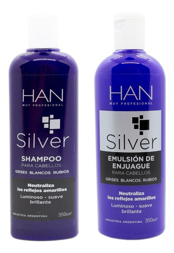 Han Silver Shampoo + Enjuague Matizador Rubios Grises Local