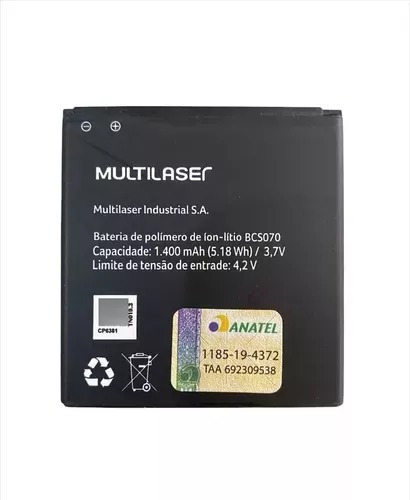 Ba-ter-ia Bcs070 Multilaser Ms40g P9070 Ja