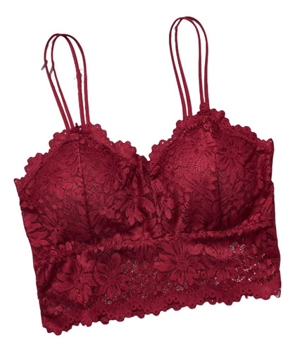 Brasier Tipo Sin Aro Encaje Para Mujer /top Con Encaje Sexy
