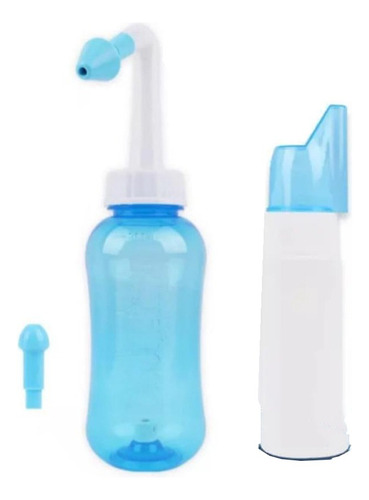 Kit Duchas Nasal + Spray Higienizador Bebê Adulto Lavador Cor Azul