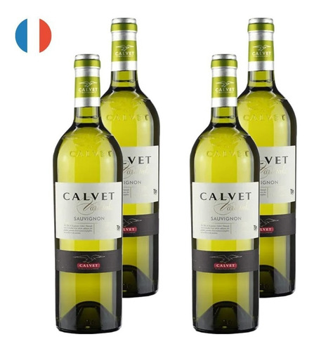 Kit 4 Vinhos Calvet Varietals Sauvignon Branco França 750ml