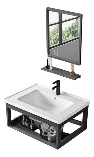 Lavabo Marmol Rectangular Minimalista Moderno Con Espejo