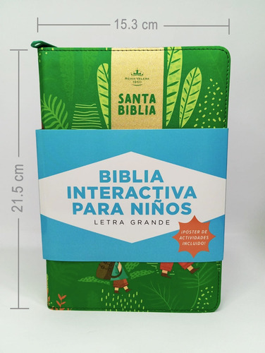 Biblia Interactiva Para Niños Rv1960 -con Cierre, Tela Verde