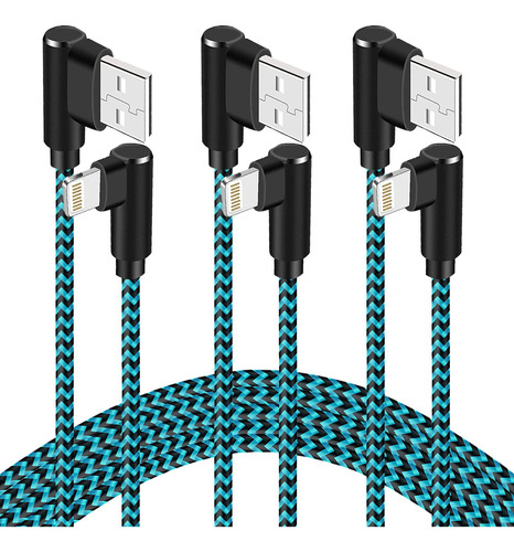 Foxsea Cargador Para iPhone De 10 Pies, Paquete De 3 Cables