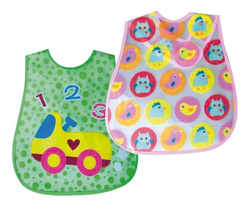 Babador Impermeável Infantil Com Estampas Sortidas Cor Rosa Diversos Tamanho Médio