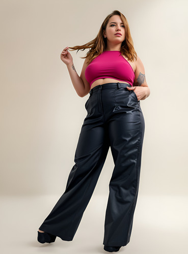 Pantalón Vestir Talles Grande Sastrero Especial Mujer Palazo