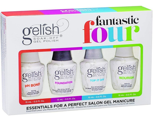 Imagen 1 de 6 de Gelish Original Kit Cuatro Fantásticos Para Lámpara De Gel