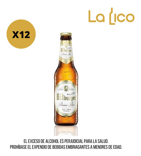 Cerveza Bitburger 330ml X12 - mL a $309