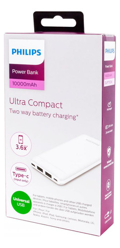 Powerbank Phillips 10000 Mah Blanco