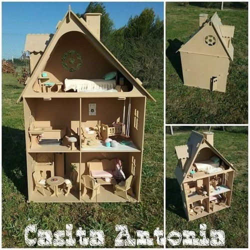 Casita De Muñecas 120cm, Con Terraza+26 Muebles Barbie