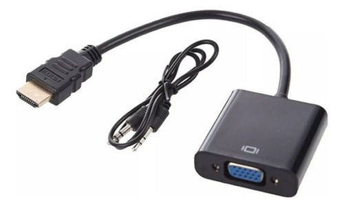 Adaptador Convertidor Hdmi A Vga Con Plug 3.5 + Cable Audio