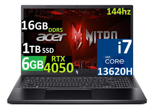  Acer Nitro V 15 144hz Ci7-13va Gen 16gb 1tb Ssd Rtx4050 6gb