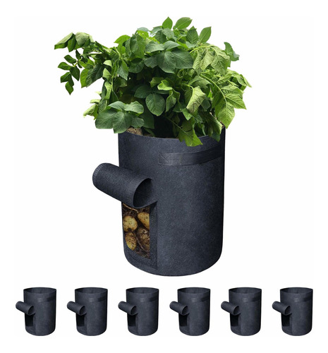 Gardzen - Juego De 6 Bolsas De Cultivo De Verduras De 10 Gal