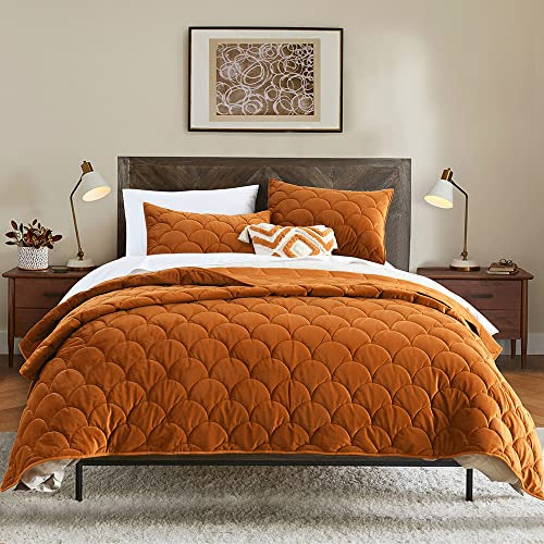 Juego De Colcha De Terciopelo Horimote Home, Tamaño Queen, C