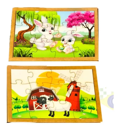Kit 10 Jogos Quebra Cabeça Infantil Animais Educativo Mdf - R$ 244,9