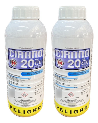 Cirano 20 Ce Cipermetrina 1 L P/ Cucaracha Chinche Mosca 2pz