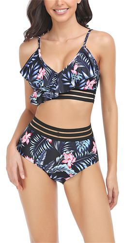 Conjunto De Bikini Para Mujer, Sujetador Liso/floral Con Cal