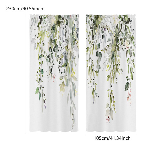 2x Hojas Cortinas De La Ventana Cortinas De La 105cmx230cm