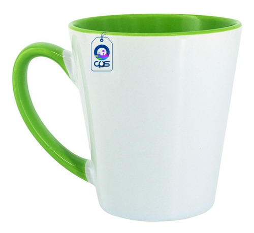 Taza 12oz. Cónica Fondo Y Asa De Color Para Sublimar 12pz