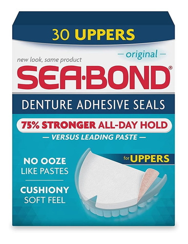 Imagem 1 de 8 de Sea Bond Fixador Dentadura Parte Superior 30 Unidades