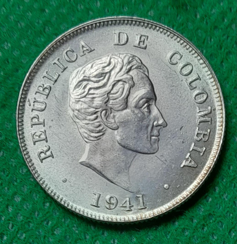 Moneda De 20 Centavos En Plata, Año 1941, Estado Au