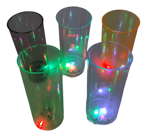 30 Vasos Trago Largo Led 