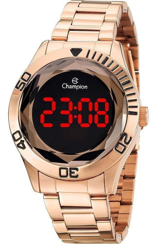 Relógio Champion Feminino Rose Digital Led Ch48073z + Cor do fundo Marrom