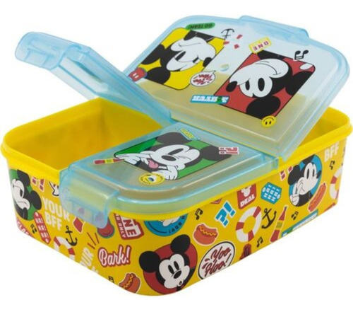 Recipiente Disney Sandwichera Infantil Multiple 3 Divisiones