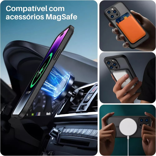 Capinha Case Fosca Color Proteção Câmera Magsafe Para iPhone