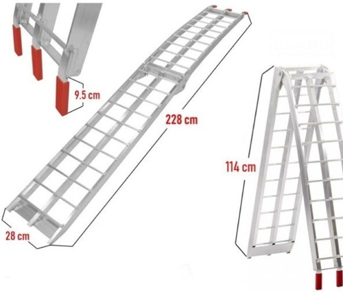 Imagen 3 de 9 de Rampa Moto Aluminio Nueva 340 Kg + Envío Gratis.