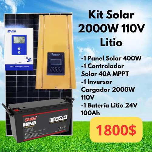 Kit Solar 2000w 110v Litio Tienda Física