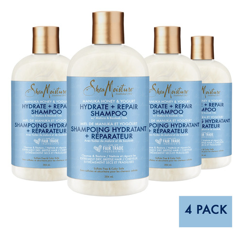  Shea Moisture Shampoo Hidratante Manuka Yogurt 4 Pack 384ml