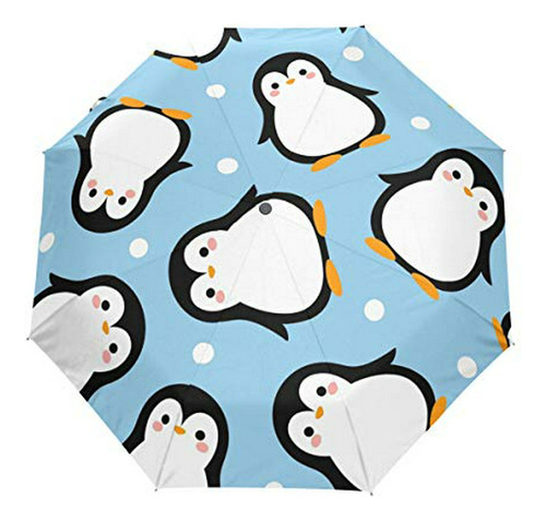 Sombrilla O Paraguas - Qmxo Cute Penguin Cartoon Polka Dot 