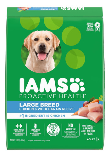 Iams - Alimento Para Perros Adultos De Raza Grande Con Alto