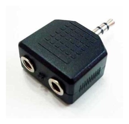 Adaptador Mini Plug 3.5 Stereo A 2 Hembra 3.5mm Stereo 1x2