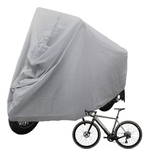Funda Cubierta Impermeable Xl Cubre Moto Vehículo Anti Uv Gris