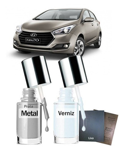 Tinta T Risco Automóvel Hyundai Hb20 Spicy 2015 Prata Metal