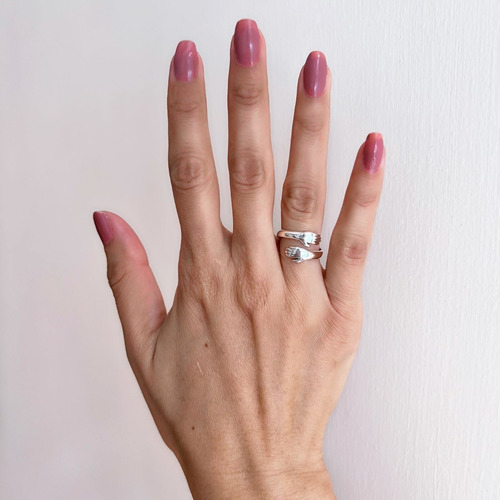 Imagen 7 de 10 de Anillo De Plata Ley 925 Abrazo Manitas Mujer Agalea