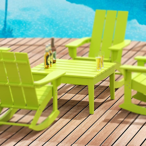 Mesa De Jardín Para Exteriores Cuadrada Color Verde Lima