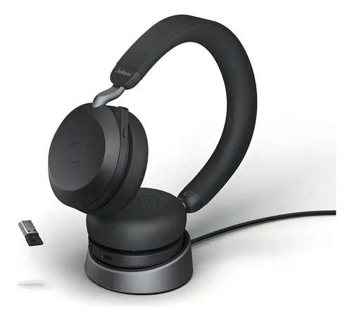 Fone Ouvido Jabra Evolve2 75 Ms Usb C+ Adap Usb A Carregador Preto