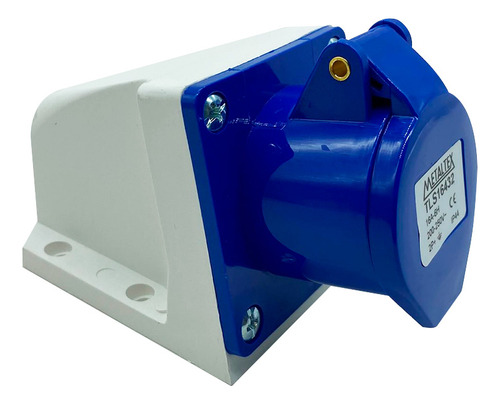 Tomada Industrial De Sobrepor 16a 220v 2p+t - Metaltex Cor Azul